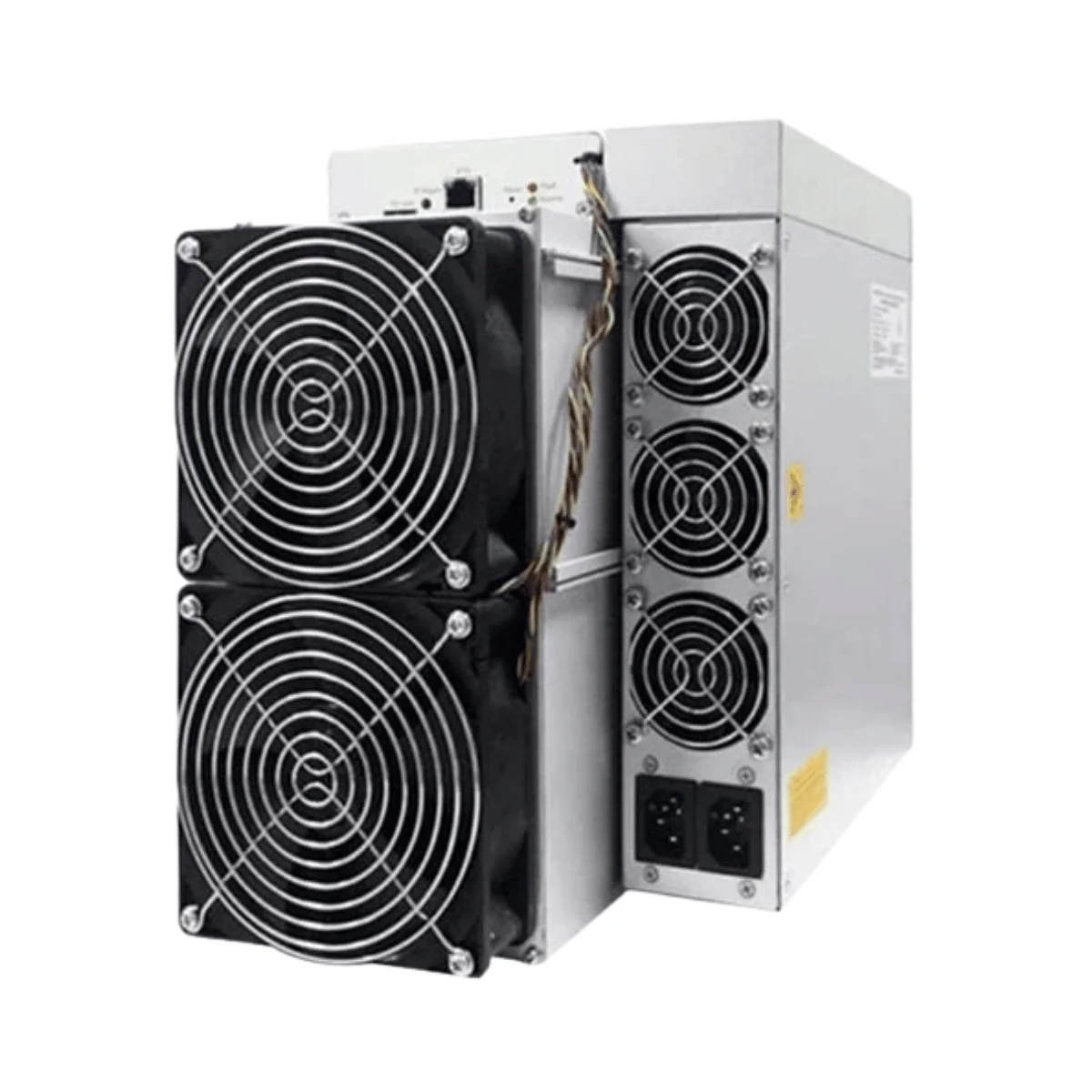 Bitmain Antminer S19k Pro (120 TH/s) Bitcoin ASIC miner, featuring optimized power efficiency and a standard air-cooled dual fan design.