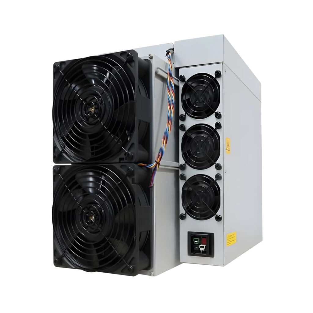 Studio view of the Bitmain Antminer KS7 (45 TH/s), a high-performance air-cooled ASIC miner designed specifically for mining Kaspa (KAS).
